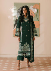 Shanaya By Mahnur Embroidered Lawn 3 Piece Unstitched Suit MN25SL D-SIYAHGUL